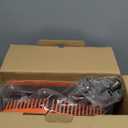 kelamayi Upgrade Broom and Dustpan Set, Self-Cleaning with Dustpan Teeth, Indoor&Outdoor Sweeping, Ideal for Dog Cat Pets Home Use, Stand Up Broom and Dustpan (Gray&Orange)