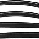 IKON MOTORSPORTS Window Visors Compatible with 2015-2019 Volkswagen Golf MK7, Dark Smoke Factory Style Acrylic Car Rain Sun Window Shade Guard Visor