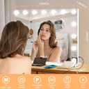 Moonee Vanity Mirror with Lights, Hollywood Lighted Makeup Mirror with 15 Dimmable Bulbs and 10X Magnification, 3 Colors Modes, Light Up Mirror, Gifts for Mother, Girl, Dorm Room Essentials23" x 18"