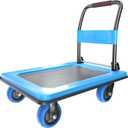 Heavy Duty Platform Truck, Push Cart Furniture Dolly with 1100Lbs Capacity and 5'' TPR 360 Degree Swivel Wheels for Loading and Storage 36x24Inch (Blue)