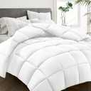HYLEORY All-Season King Size Bed Comforter - Cooling Goose Down Alternative Quilted Duvet Insert with Corner Tabs - Winter Warm - Machine Washable - White