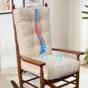 YZ HOME Rocking Chair Cushion, Set of Thicken Seat & Back Chair Cushions with Memory Foam, Non-Slip Chair Pad with Ties for for Indoor&Outdoor Rocker, Beige, 22x17x5/17x17x5