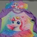 LQSZ Girls 3 Piece Long Sleeve Swimsuit Rash Guard Sets Butterflies UPF 50+ Cover Up Skirts Kids Bathing Suit Beach Cute Swimwear Size 140