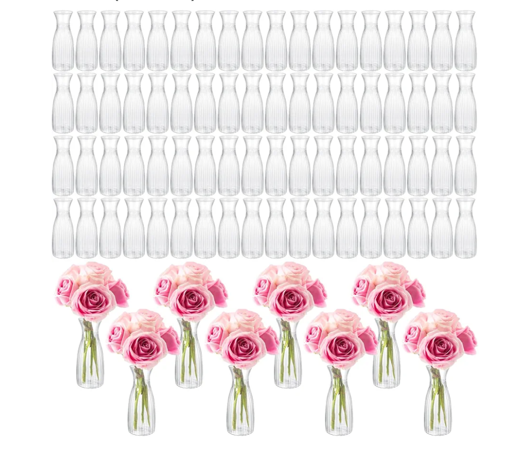 Plastic Bud Vases in Bulk Small Clear Flowers Vases for Centerpieces Wedding Decorations Home Banquet Formal Dinners Party Table Decor, 2.64 x 6.69 Inch (120 Pcs Plastic Bud Vases in Bulk Small Clear Flowers Vases for Centerpieces Wedding Decorations Home Banquet Formal Dinners Party Table Decor, 2.64 x 6.69 Inch (120 Pcs