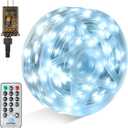 Joiedomi 600 LED Christmas Lights Outdoor,197 FT Cool White Christmas Tree Lights with 8 Modes Timer, PVC Clear Wire String Lights with Reel for Indoor Outdoor Holiday Xmas Eve Night Decorations
