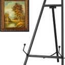 Leinuosen 1 Pcs Metal Easel Stand 16.5" H x 8.7" W x 4.3" D Table Top Easel Stand for Display Tripod Art Picture Mirror Modern Plate Holder for Display Book Photo Wedding Sign (Black)