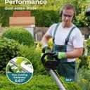 20'' Hedge Trimmer Cordless with Battery, 3000RPM Electric Handheld Bush Clipper with 2pcs 2000mAh Rechargeable Batteries, 180 Rotatable Head, 2/3'' Blade Gap Green, Gifts for Men Dad Father