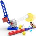 iPlay, iLearn Kids Pitching Machine Toys, 2 in 1 RC Baseball Tennis Pitcher, Auto Ball Launching Bat, Boy Outdoor Outside Sports Backyard Game, Birthday Gift 5 6 7 8 10 12 Yr Youth-Partially Assembled