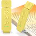 Glocusent 12 LED Rechargeable Book Light, Clip-on Reading Light with 5 Colors & 5 Brightness Levels, Up to 100Hrs Runtime, Eye-Caring Reading Lights for Books in Bed, Perfect for Book Lovers, Kids (Yellow)