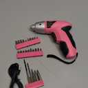 Hi-Spec Small Electric Screwdriver, Mini Drill Set, Rechargeable 3.6V Cordless Screwdriver with 26 Driver Bits, Power Tool for Small Projects & Home Use, Pink