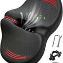 Noseless Oversized Bike Seat Replacement, NEW Comfortable Extra Wide 13.6" Padded Bicycle Seat Cushion for Men and Women, Comfort Bike Saddle for Peloton Bike, Exercise, Cruiser, Mountain Bikes