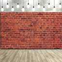 Red Brick Wall Party Backdrop, Large Fabric Red Brick Sign Photo Backdrops Background for Baby Shower Birthday Party Wedding Graduation Home Decoration Photo Booth Prop Banner (72.8 x 43.3 Inch)