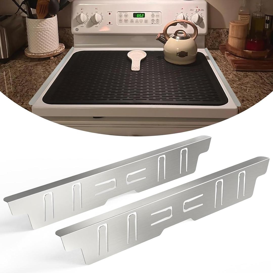 23.4" Stainless Steel Stove Gap Covers,Stove Gap Filler for Kitchen -Silver