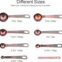 Copper Plated Measuring Cups and Spoons Set, 6 Measure Cups and 7 Stainless Steel Measurement Spoons with Leveler, Metal Kitchen Measuring Cups and Baking Measuring Spoons Set of 14