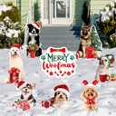 8 Pcs Dog Christmas Yard Signs with Stakes Merry Woofmas Lawn Sign Puppy Bones Waterproof Christmas Yard Decorations for Xmas Holiday Outdoor Garden Patio Pathway