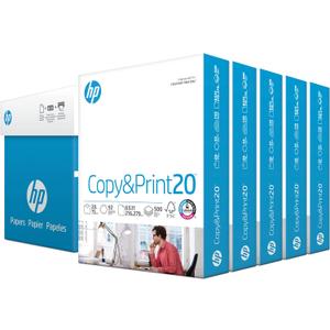 HP Printer Paper | 8.5 x 11 Paper | Copy &Print 20 lb | 5 Ream Case - 2500 Sheets| 92 Bright | FSC Certified| 200350C