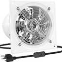 HG Power 8 Inch Exhaust Fan, Kitchen Exhaust Fan With Switch 576CFM Wall Mounted, Extractor Ventilation Fan For Attic, Greenhouse, Basement, Shed, White