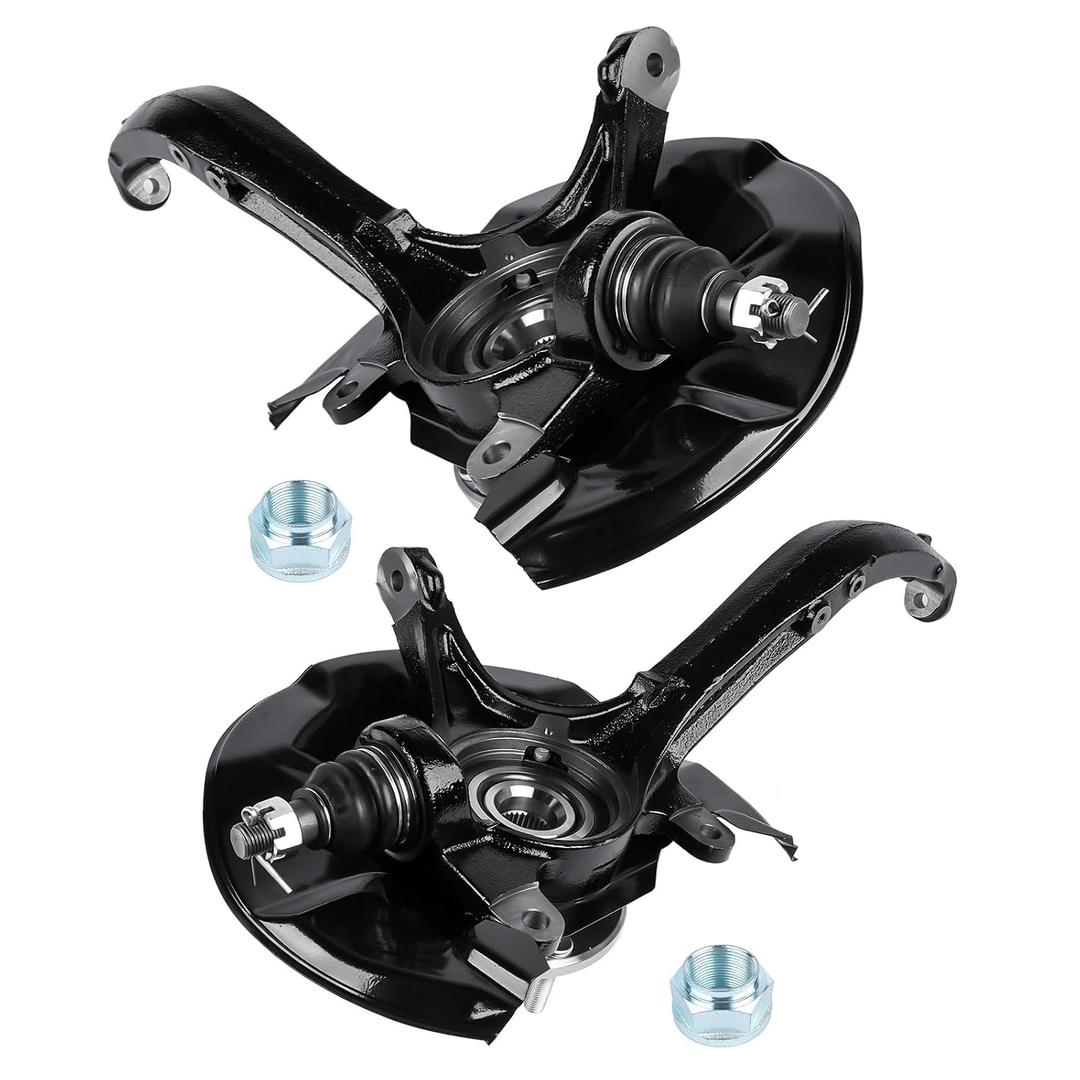 698-446 2PCS Front Left + Right Steering Knuckle & Wheel Bearing Hub Assembly Replacement for Honda Accord 2008-2012 Acura TSX 2009-2014 2.4L L4 3.5L V6 44300TA0A61 44600TA0A00 698-447 Mustrod
