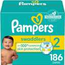 Pampers Baby Diapers - Swaddlers - Size 2, 186 Count, Ultra Absorbent Disposable Infant Diape