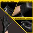 2 x COOLJOB 5 Mil Black Disposable Nitrile Gloves for Men, Heavy-Duty for Household Cleaning, Cooking, Working, Powder Free, S-XL