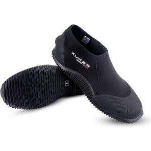 XUKER Neoprene Diving Scuba Boots Men Women 3mm Wetsuit Water Booties with Anti-Slip Sole Sand Beach Shoes (Black, Size 7)