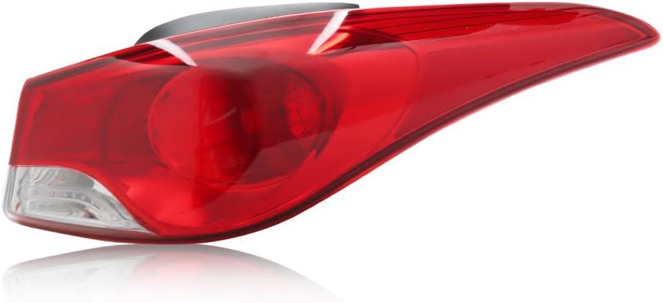 Tail Light Compatible with Hyundai Elantra 2011 2012 2013, Passenger Side, Tail Light Assembly [No Bulb], Replace OEM# HY2804119, 1 PC, Red Lens