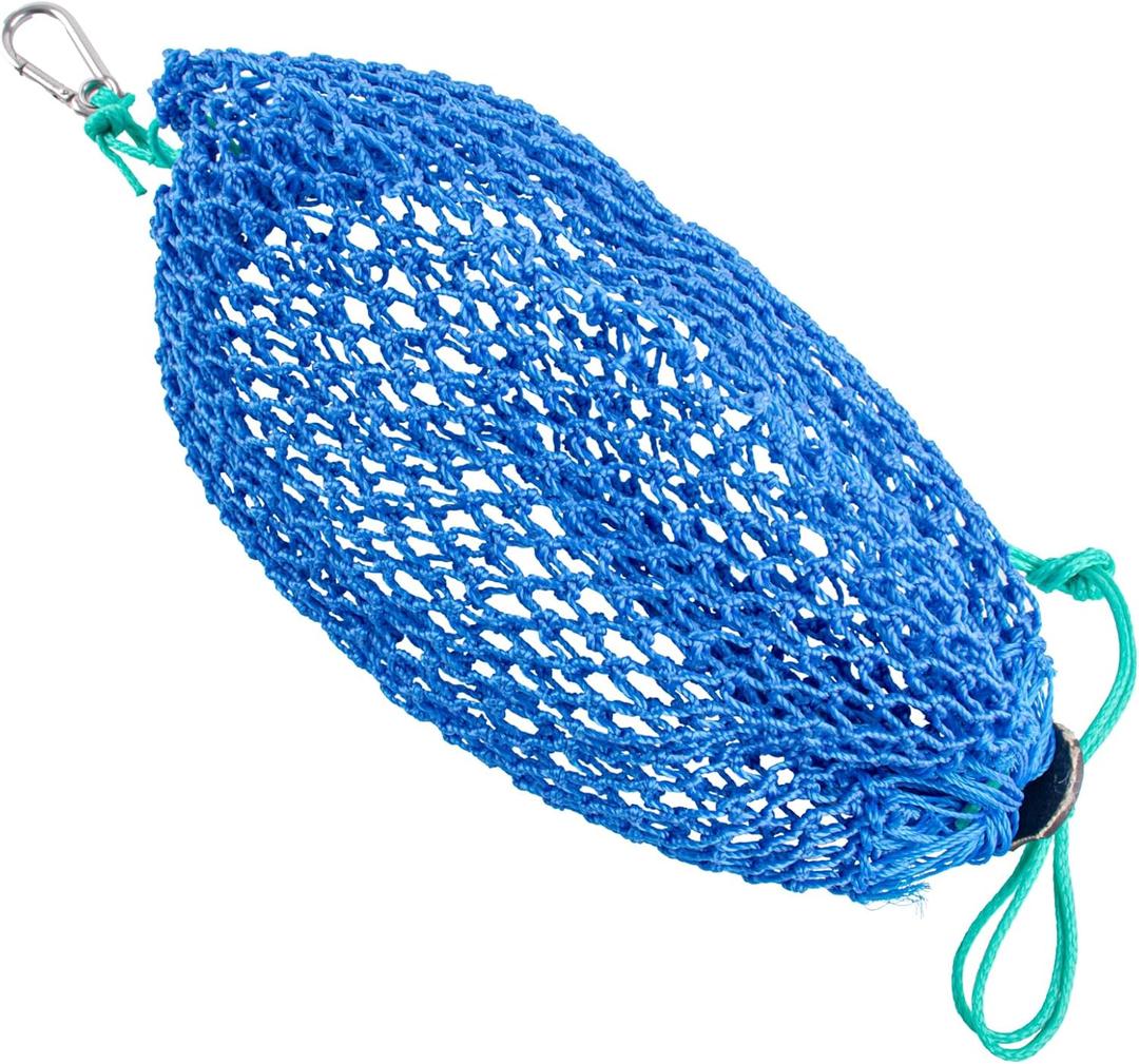Mesh Bait Bags with Rubber Locker Crabbing Equipment for Crawfish Minnow Lobster Fishing Crab Traps Catfishing Blue