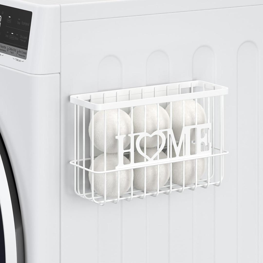 Dryer Ball Holder, Thipoten Magnetic Dryer Ball Storage for Laundry Room, Perfect Space Saver for Holding Dryer Balls of Various Sizes (White)