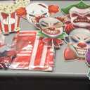 Blosssound 39 Pcs Circus Trunk or Treat Evil Carnival Halloween Car Decorations Kit Scary Clown Cutouts Backdrop Balloons Garland Tablecloth Tinsel Curtains for Car Archway Garage Door Decor Supplies