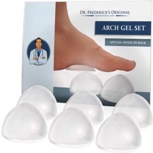 Dr. Frederick's Original Peel & Stick Foot Arch Support Gel Pads - 6 Pieces - High Arch Cushions - Relieves Pain from PES Cavus