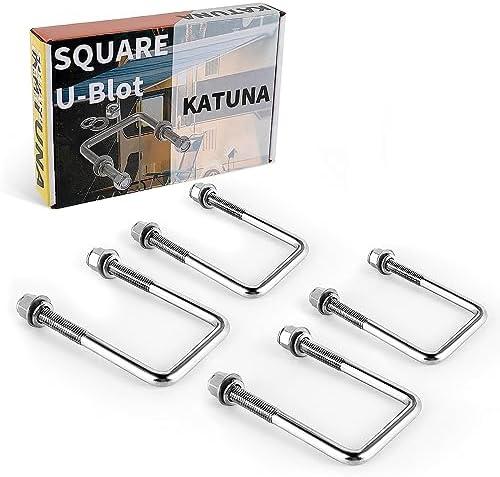 KATUNA 4Pack 1/2" x 3-1/16"x 4-5/16" Stainless Steel U-Bolts, Square U-Bolt Boat Trailer U-Bolts with Washers and Nuts for Sailboat Trailer Automobiles Industrial Part.