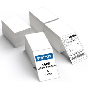 4x6 Thermal Labels 4000 Labels, Shipping Label Thermal Paper for Thermal Printers Zebra & Rollo (4 Packs of 1000)