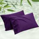 Bedsure Pillow Cases Queen, Cooling Pillow Cases, Rayon Derived from Bamboo Purple Pillowcases Queen Size Set of 2, PureWoven Silky Soft Bedding Pillow Covers with Envelope Closure, 20x30 Inches