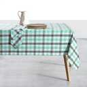 Gingham Tablecloth, 60x102 Inch, Soft Cotton Checkered Table Cover, Reusable & Durable for Daily Use, Garden Parties, Kitchen Decor, Outdoor Dining, Mint Green, Aqua Green, White