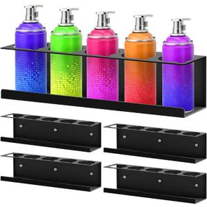 Spray Can Holder Organizer, 4 Pack Bottle Holder Wall-Mounted, Black Steel Spray Paint Can Rack Organizer for Garage, Shop, Home & Workspace