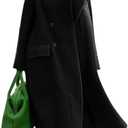 CHARTOU Women Oversized Long Winter Coats Warm Wool Blend Pea Trench Coat Overcoat (X-Large, Black)