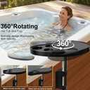 Hot Tub Tray Table with Cup Holders & Phone Holder, 360° Rotating Spa Side Table, Adjustable Hot Tub Side Table for Drinks, Snacks & Accessories, Waterproof Spa Tray