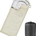 Camping Sleeping Bags for Adults Kids Waterproof Lightweight Sleeping Bag for Cold Weather or Warm Backpacking Hiking Mountaineering Indoor Outdoor Use (Grey)