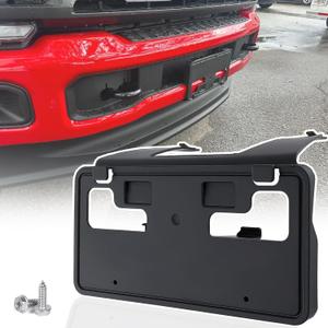 Front License Plate Frame for Ford F250 F350 F450 F550 Super Duty 2023 2024 2025 2026 NO Drill Front Bumper License Plate Holder Mounting Bracket Cover Replace # PC3Z-17A385-AA FO1068203