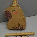 Hippie Pinata,Capybara Piata with Blindfold and Bat Stick for Kids Groovy Hippie Theme Birthday Party Game Decorations Shower Photo Props Wedding Christmas Party Supplies