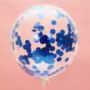 Blue Confetti Balloons, 25 Pcs Thickened 12 Inch Clear Latex Balloon with Confetti Inside for Graduation Decorations Engagement Bridal Shower Party Baby Shower Birthday Party Decoration Supplies