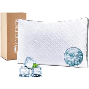 Tencel Standard Bed Pillows, Shredded Memory Foam Pillows, Adjustable Bed Pillow for Sleeping, 18"x26"Cooling Tencel Circular Knit Pillows for Side, Back, Stomach Sleepers, Pack of 1