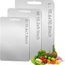 Stainless Steel Cutting Board, Upgraded SUS 316 Food-Grade Non Toxic Stainless Steel Chopping Board, Dishwasher Safe, Double Sided Cutting Boards for Fruits, Vegetables, Meat (15.6 x 10.8 in)