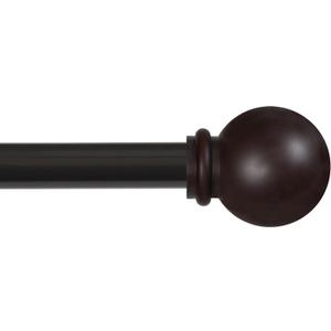 Kenney Chelsea Ball End Window Curtain Rod, Adjustable Curtain Rod for Windows 28 to 48 Inches, Extendable Curtain Rod Set, Weathered Brown Curtain Rod