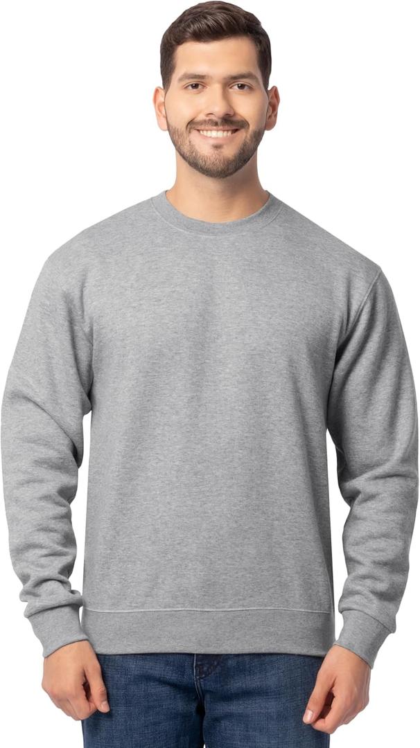 Fruit Of The Loom Mens Eversoft Fleece Crewneck Sweatshirts, Moisture Wicking & Breathable, Sizes S-4x Shirt, Grey Heather, Large US