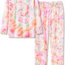 Beezizac Pajamas for Girls 100% Polyester Tie dye Sleepover Long Sleeve PJ Set Size 6-18