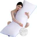 YZ HOME Memory Foam Body Pillow Insert - Full Body Pillow for Adults - Soft Large Long Bed Pillow for Side Sleeper (White, 20 Inchx54 Inch)