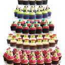 7 Tier Large Cupcake Stand, Round Cupcake Stand for 100 Cupcakes, Tiered Cupcake Display Stand, Clear Acrylic Cup Cake Tower Stand, Dessert Table Display Set for Gatherings and Celebrations