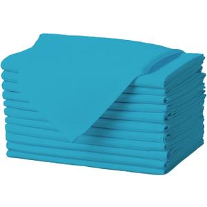 Gee Di Moda Cloth Napkins - 17 x 17 Inch Caribbean Dinner Napkins - Set of 12 Soft & Absorbent Washable Fabric Cloth Table Napkins with Hemmed Edges for Hotel Restaurant, Holiday Parties & Wedding