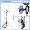 yAyusi Vlogging Kit for iPhone/Android, 78" Extendable Tripod Stand with Magnetic Microphone/Ring Light/Phone Clip/Remote Control, YouTube Starter Kit for Video Recording, Live Streaming